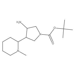 tert-Butyl (3R,4R)-3-amino-4-(1-methylpiperidin-2-yl)pyrrolidine-1-carboxylate结构式
