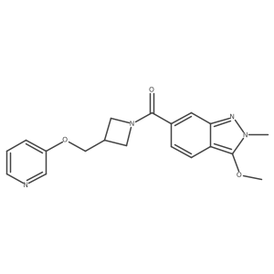 3-methoxy-2-methyl-6-{3-[(pyridin-3-yloxy)methyl]azetidine-1-carbonyl}-2H-indazole结构式