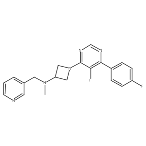 1-[5-fluoro-6-(4-fluorophenyl)pyrimidin-4-yl]-N-methyl-N-[(pyridin-3-yl)methyl]azetidin-3-amine Structure