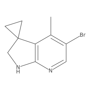 5'-Bromo-4'-methyl-1',2'-dihydrospiro[cyclopropane-1,3'-pyrrolo[2,3-b]pyridine]结构式