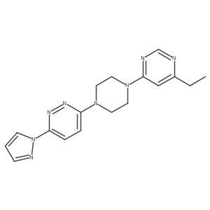 3-[4-(6-ethylpyrimidin-4-yl)piperazin-1-yl]-6-(1H-pyrazol-1-yl)pyridazine Structure