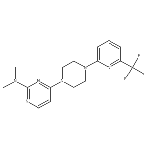 N,N-dimethyl-4-{4-[6-(trifluoromethyl)pyridin-2-yl]piperazin-1-yl}pyrimidin-2-amine结构式