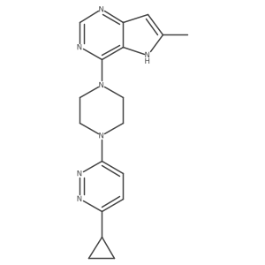 3-cyclopropyl-6-(4-{6-methyl-5H-pyrrolo[3,2-d]pyrimidin-4-yl}piperazin-1-yl)pyridazine结构式