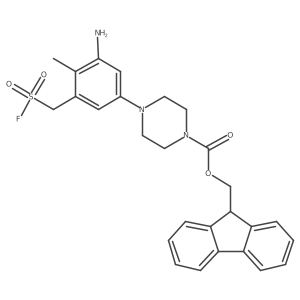 (9H-fluoren-9-yl)methyl 4-{3-amino-5-[(fluorosulfonyl)methyl]-4-methylphenyl}piperazine-1-carboxylate结构式