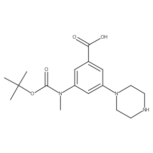 3-{[(Tert-butoxy)carbonyl](methyl)amino}-5-(piperazin-1-yl)benzoic acid结构式