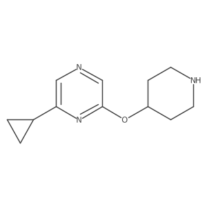 2-Cyclopropyl-6-(piperidin-4-yloxy)pyrazine结构式