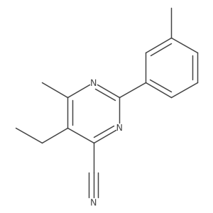 5-Ethyl-6-methyl-2-(3-methylphenyl)pyrimidine-4-carbonitrile结构式