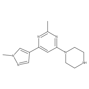 2-methyl-4-(1-methyl-1H-pyrazol-4-yl)-6-(piperazin-1-yl)pyrimidine Structure