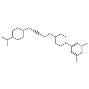 2,4-Dimethyl-6-[4-({4-[4-(propan-2-yl)piperazin-1-yl]but-2-yn-1-yl}oxy)piperidin-1-yl]pyrimidine Structure