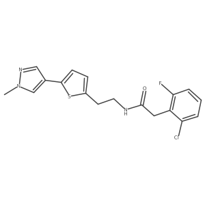 2-(2-chloro-6-fluorophenyl)-N-{2-[5-(1-methyl-1H-pyrazol-4-yl)thiophen-2-yl]ethyl}acetamide结构式