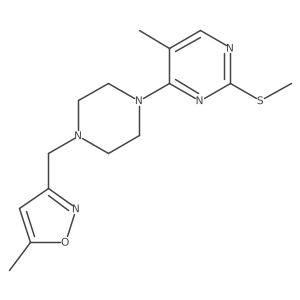 5-Methyl-4-{4-[(5-methyl-1,2-oxazol-3-yl)methyl]piperazin-1-yl}-2-(methylsulfanyl)pyrimidine结构式