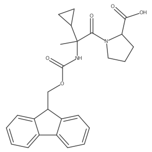(2R)-1-[2-cyclopropyl-2-({[(9H-fluoren-9-yl)methoxy]carbonyl}amino)propanoyl]pyrrolidine-2-carboxylic acid Structure