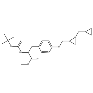 methyl (2S)-2-{[(tert-butoxy)carbonyl]amino}-3-(4-{[1-(cyclopropylmethyl)aziridin-2-yl]methoxy}phenyl)propanoate结构式