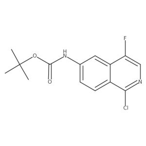 tert-Butyl (1-chloro-4-fluoroisoquinolin-6-yl)carbamate结构式