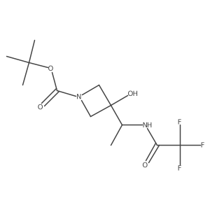 Tert-butyl 3-hydroxy-3-[1-(trifluoroacetamido)ethyl]azetidine-1-carboxylate结构式