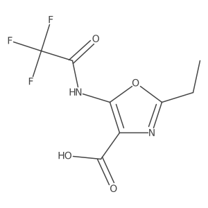 2-Ethyl-5-(2,2,2-trifluoroacetamido)-1,3-oxazole-4-carboxylic acid结构式