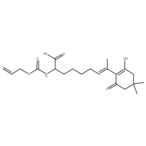 (2S)-6-{[1-(4,4-dimethyl-2,6-dioxocyclohexylidene)ethyl]amino}-2-{[(prop-2-en-1-yloxy)carbonyl]amino}hexanoic acid结构式