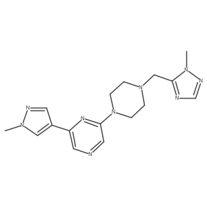 2-{4-[(1-methyl-1H-1,2,4-triazol-5-yl)methyl]piperazin-1-yl}-6-(1-methyl-1H-pyrazol-4-yl)pyrazine结构式