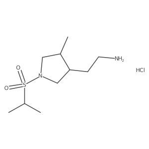 2-[(3S,4S)-4-methyl-1-propan-2-ylsulfonylpyrrolidin-3-yl]ethanamine;hydrochloride Structure