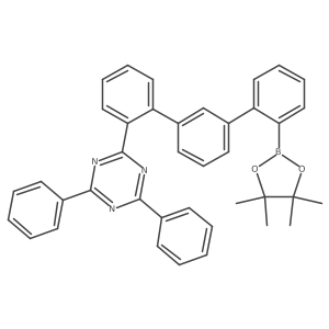 2,4-Diphenyl-6-(2''-(4,4,5,5-tetramethyl-1,3,2-dioxaborolan-2-yl)-[1,1':3',1''-terphenyl]-2-yl)-1,3,5-triazine结构式
