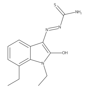 2-(1,7-Diethyl-1,2-dihydro-2-oxo-3H-indol-3-ylidene)hydrazinecarbothioamide结构式