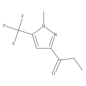 1-[1-Methyl-5-(trifluoromethyl)pyrazol-3-yl]propan-1-one结构式