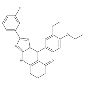 2-(3-chlorophenyl)-9-(4-ethoxy-3-methoxyphenyl)-5,6,7,9-tetrahydro-[1,2,4]triazolo[5,1-b]quinazolin-8(4H)-one Structure