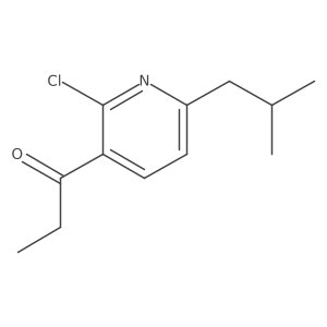 1-[2-Chloro-6-(2-methylpropyl)pyridin-3-yl]propan-1-one结构式
