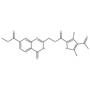 methyl 2-[(4-acetyl-3,5-dimethyl-1H-pyrrole-2-carbonyl)oxymethyl]-4-oxo-3H-quinazoline-7-carboxylate结构式