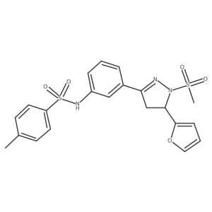 N-(3-(5-(furan-2-yl)-1-(methylsulfonyl)-4,5-dihydro-1H-pyrazol-3-yl)phenyl)-4-methylbenzenesulfonamide Structure