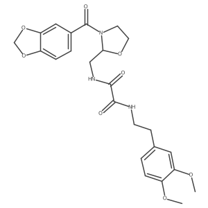 N1-((3-(benzo[d][1,3]dioxole-5-carbonyl)oxazolidin-2-yl)methyl)-N2-(3,4-dimethoxyphenethyl)oxalamide Structure