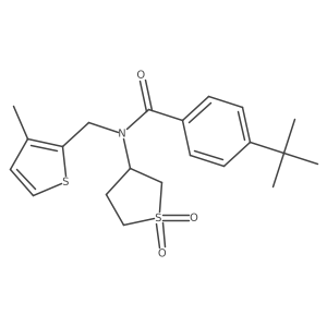 4-tert-butyl-N-(1,1-dioxidotetrahydrothiophen-3-yl)-N-[(3-methylthiophen-2-yl)methyl]benzamide结构式