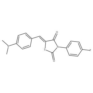 (Z)-5-(4-(dimethylamino)benzylidene)-3-(4-fluorophenyl)thiazolidine-2,4-dione结构式