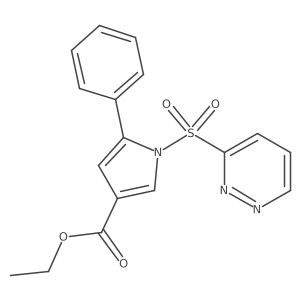 Ethyl 5-phenyl-1-(pyridazin-3-ylsulfonyl)-1H-pyrrole-3-carboxylate结构式