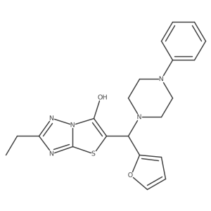 2-Ethyl-5-(furan-2-yl(4-phenylpiperazin-1-yl)methyl)thiazolo[3,2-b][1,2,4]triazol-6-ol结构式