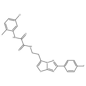 N1-(5-chloro-2-methylphenyl)-N2-(2-(2-(4-fluorophenyl)thiazolo[3,2-b][1,2,4]triazol-6-yl)ethyl)oxalamide结构式