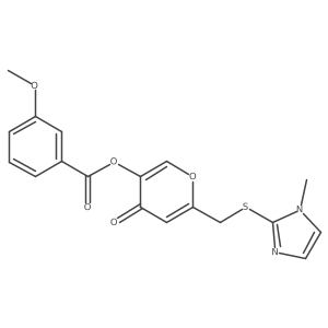 6-(((1-methyl-1H-imidazol-2-yl)thio)methyl)-4-oxo-4H-pyran-3-yl 3-methoxybenzoate结构式