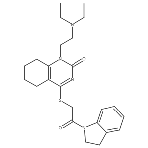 1-(2-(diethylamino)ethyl)-4-((2-(indolin-1-yl)-2-oxoethyl)thio)-5,6,7,8-tetrahydroquinazolin-2(1H)-one结构式