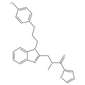 N-({1-[2-(4-chlorophenoxy)ethyl]-1H-1,3-benzodiazol-2-yl}methyl)-N-methylfuran-2-carboxamide结构式