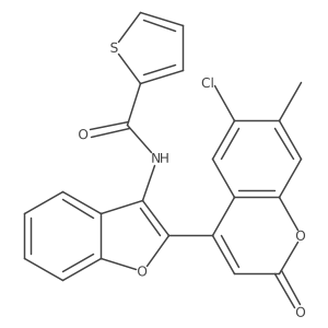 N-[2-(6-chloro-7-methyl-2-oxo-2H-chromen-4-yl)-1-benzofuran-3-yl]-2-thiophenecarboxamide结构式
