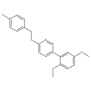 3-(2,5-Dimethoxyphenyl)-6-((4-fluorobenzyl)thio)pyridazine Structure
