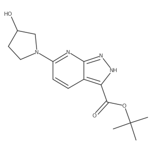 1,1-Dimethylethyl 6-(3-hydroxy-1-pyrrolidinyl)-1H-pyrazolo[3,4-b]pyridine-3-carboxylate结构式