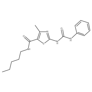 4-methyl-N-pentyl-2-(3-phenylureido)thiazole-5-carboxamide Structure