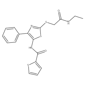 N-(2-((2-(ethylamino)-2-oxoethyl)thio)-4-phenylthiazol-5-yl)thiophene-2-carboxamide Structure