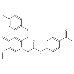 N-(4-acetylphenyl)-2-(5-methoxy-2-{[(4-methylphenyl)sulfanyl]methyl}-4-oxo-1,4-dihydropyridin-1-yl)acetamide结构式
