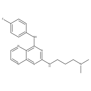 [3-({4-[(4-Fluorophenyl)amino]pteridin-2-yl}amino)propyl]dimethylamine Structure