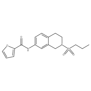 N-(2-(propylsulfonyl)-1,2,3,4-tetrahydroisoquinolin-7-yl)furan-2-carboxamide结构式