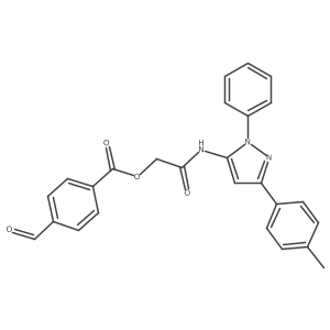 [2-[[5-(4-Methylphenyl)-2-phenylpyrazol-3-yl]amino]-2-oxoethyl] 4-formylbenzoate Structure