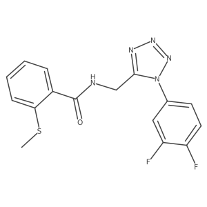 N-((1-(3,4-difluorophenyl)-1H-tetrazol-5-yl)methyl)-2-(methylthio)benzamide结构式