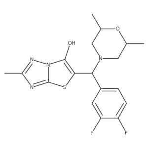 5-((3,4-Difluorophenyl)(2,6-dimethylmorpholino)methyl)-2-methylthiazolo[3,2-b][1,2,4]triazol-6-ol结构式